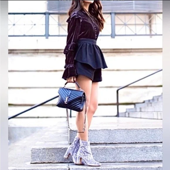 Zigi Soho Shoes Zigi Soho Nydia Navy Blue Velvet Booties Size